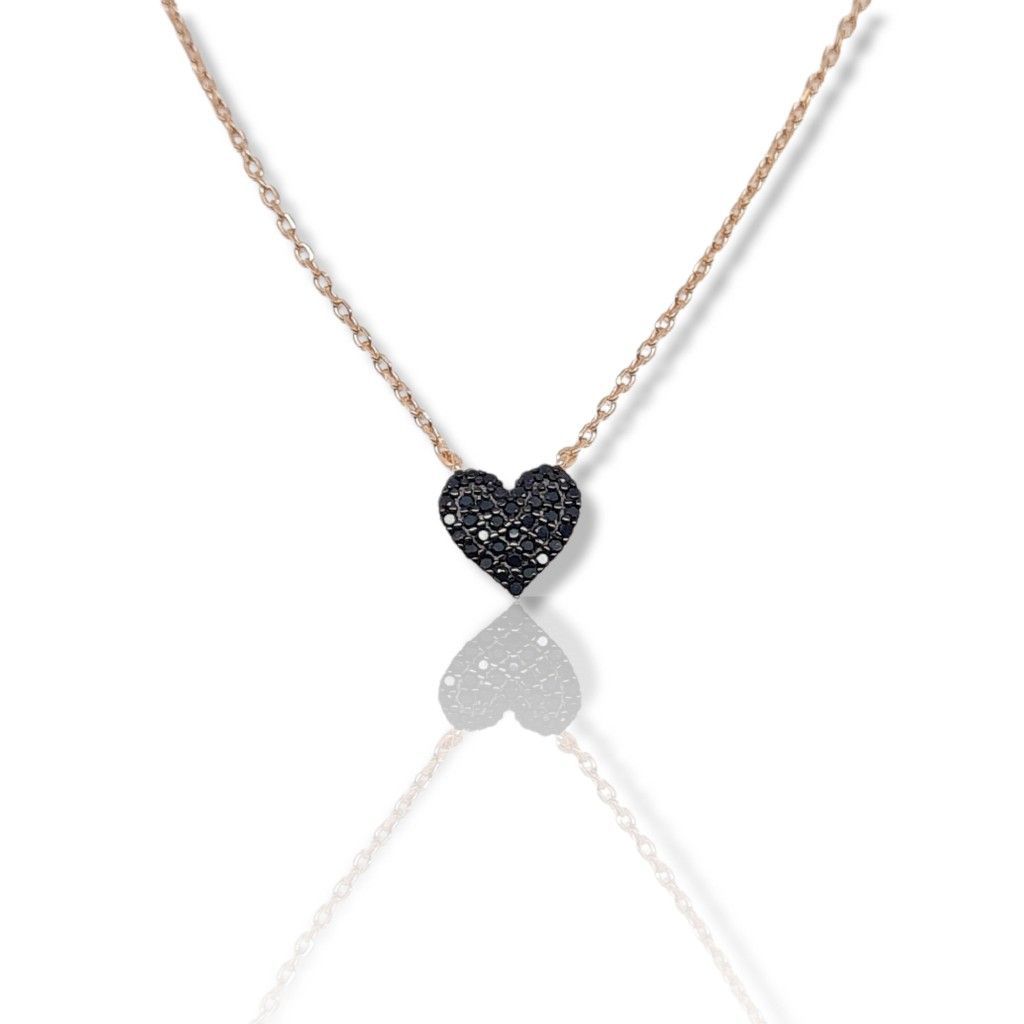 Rose gold plated silver 925° heart necklace   (code FC005694)